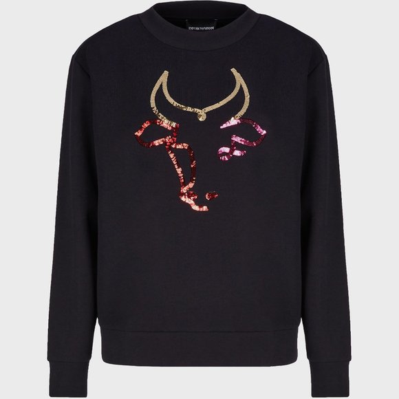 EMPORIO ARMANI |Sweatshirt ox sequinned embroidery - Picture 4 of 6